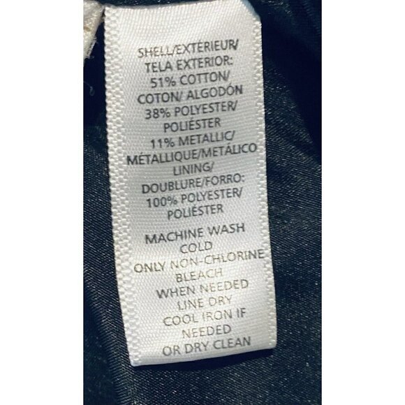 LOFT Skirt Womens 12 Shimmer Splash Mini Faux Wrap Silver Metallic Jaquard Boho - Picture 9 of 9